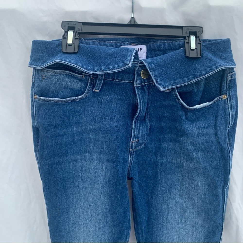 Frame Denim Le High Straight Jeans Fold Over Waist Size 27 - Picture 2 of 9